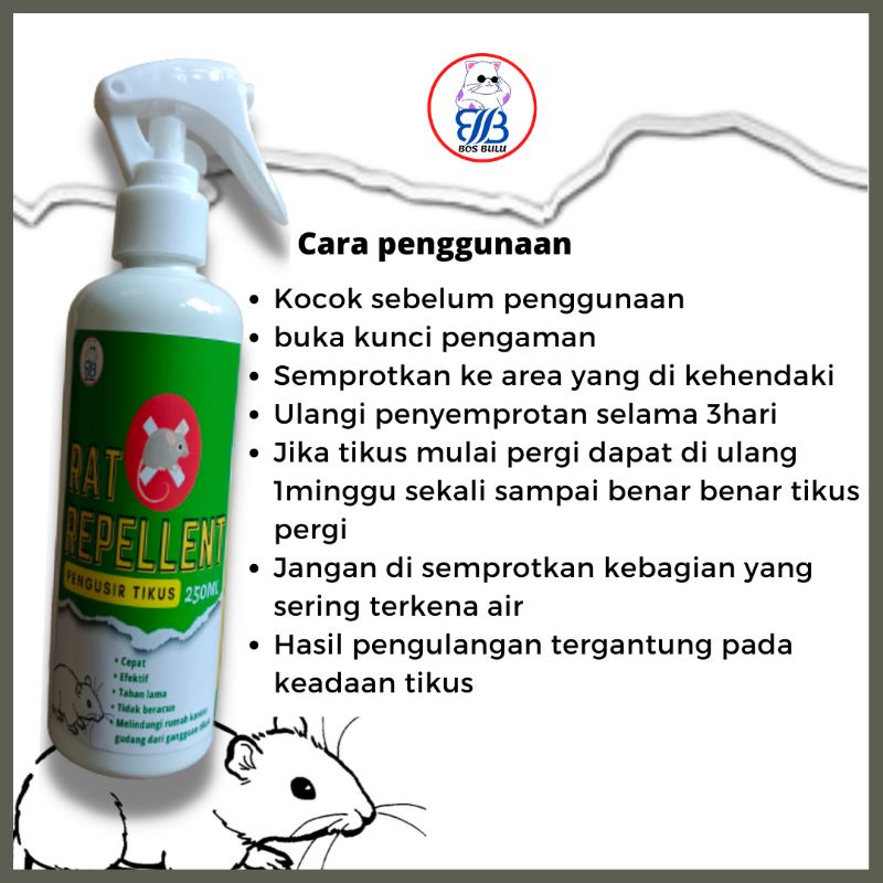 rat repelent spray cairan pengusir tikus 250ml