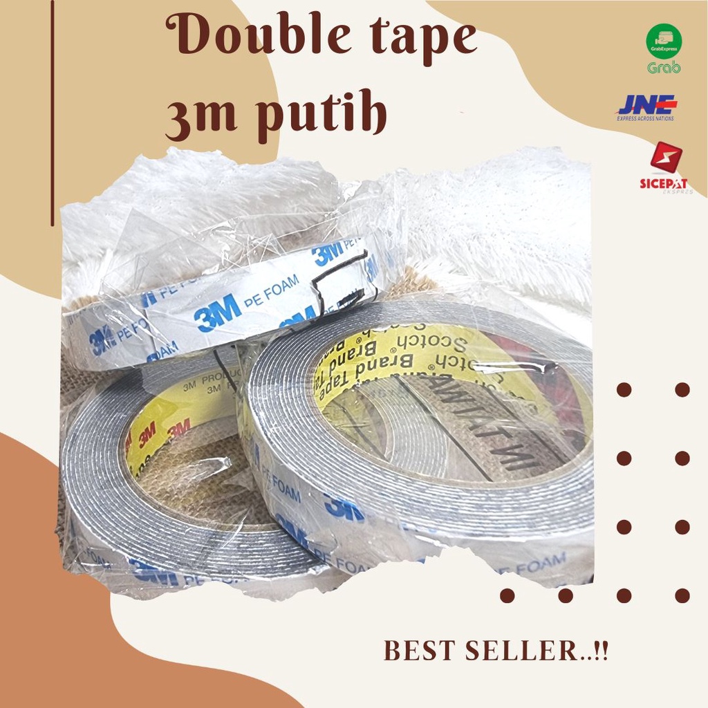 

[[⚡TERMURAH⚡]]☄️☄️Double tape 3m putih||Double Tape 3M PE Foam Perekat Solasi DoubleTape||