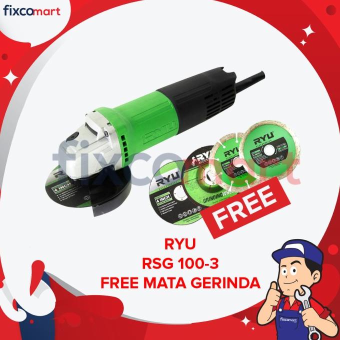 RYU Paket Murah Gerinda Tangan Free Mata Potong Besi Keramik WET & DRY fixco Kualitas Baik