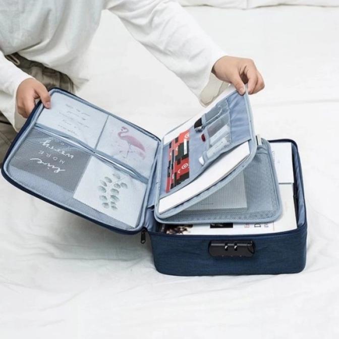 

Tas Dokumen Travel Bag Lengkap 3 Digit Password Document Storage Box