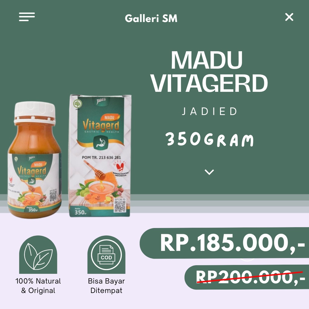 

Madu Vitagerd Herbal Maag Asam Lambung Gerd Madu Original