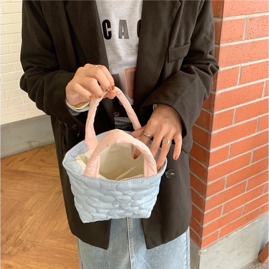 PREMIUM PUFF KOREAN HAND BAG / MINI KOREAN BAG PASTEL COLOR / TAS TANGAN KOREA WARNA PASTEL / ELORA TOTE BAG CUTE KOREAN STYLE / KOREAN PILLOW HAND BAG / FASHION HANDLED BAG / TAS SERBA GUNA MULTIFUNGSI / TAS PIKNIK LUCU