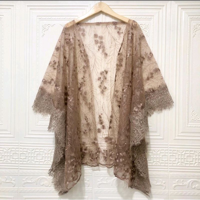 outer cardigan kebaya bridesmaid baju kondangan tille mix brokat renda