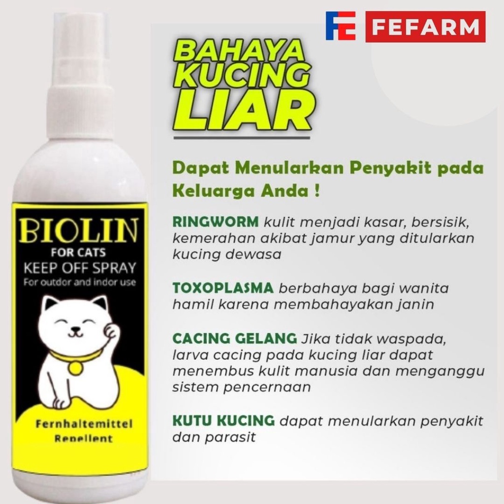 PENGUSIR KUCING NAKAL KENCING DAN BERAK SEMBARANGAN 120ML FEFARM