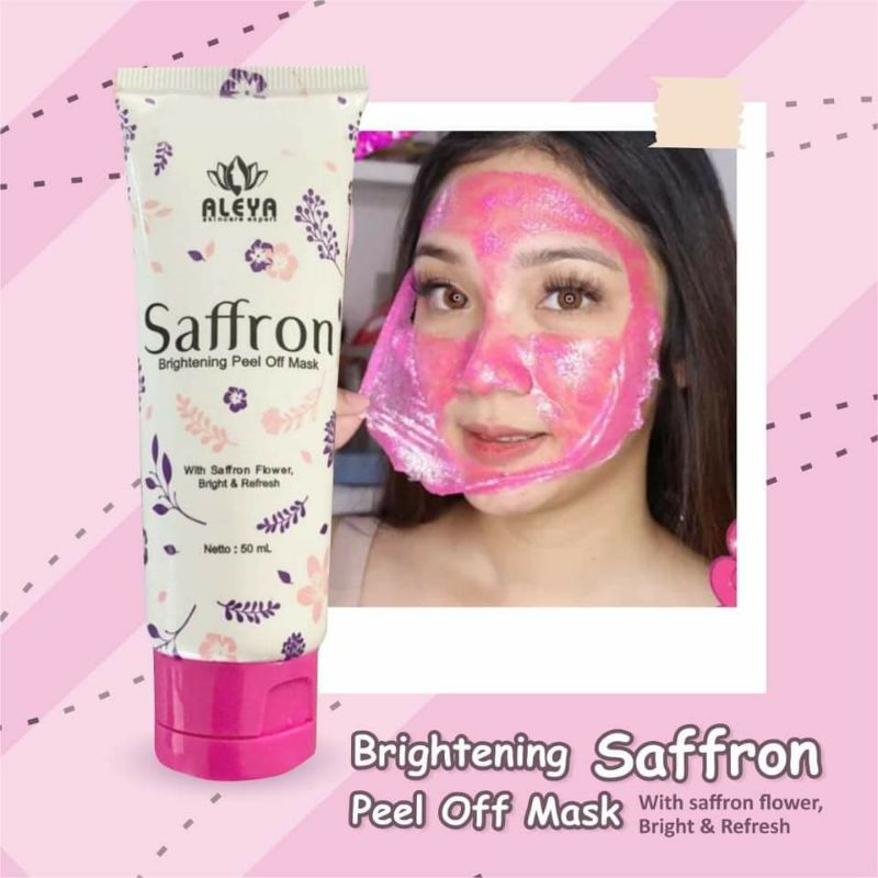 Peel of Mask Pengangkat Komedo Terampur BPOM  Masker Saffron Aleya Peel off Mask Saffron Herbal Alam