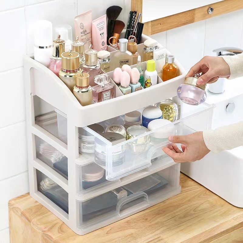RAK KOSMETIK MULTIFUNGSI RAK KOSMETIK 3 LACI KOTAK MAKEUP - YS SHop
