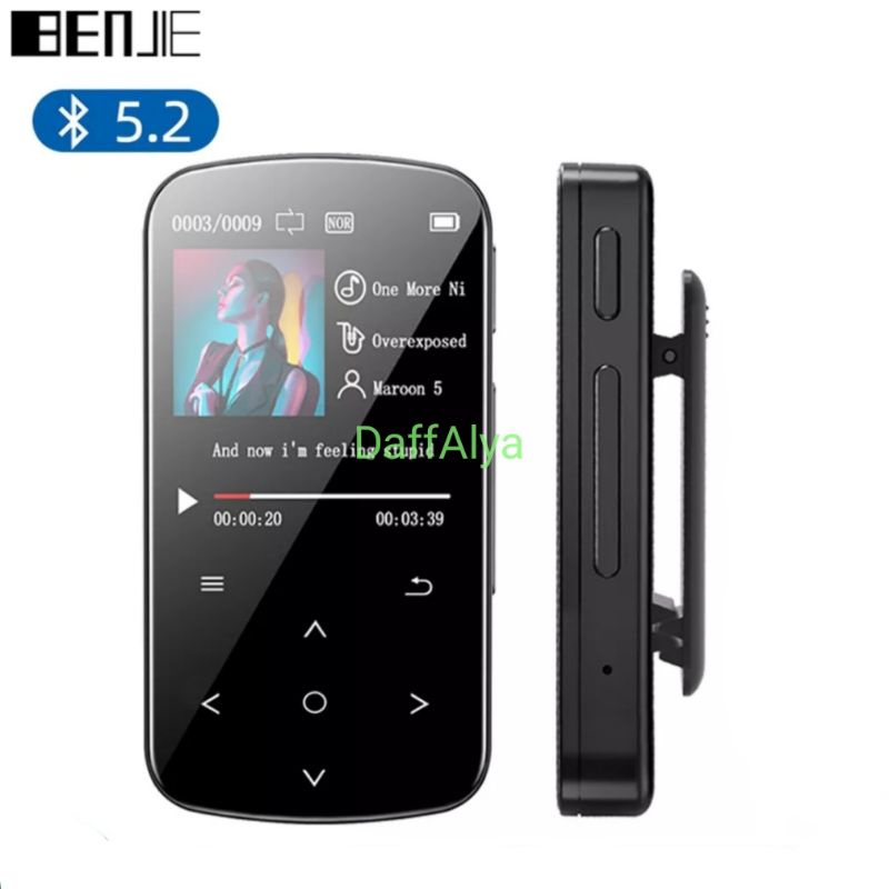 benjie m9 bluetooth hifi dap mini mp3 player stereo radio pedometer recorder clip ultra portable touch button walkman