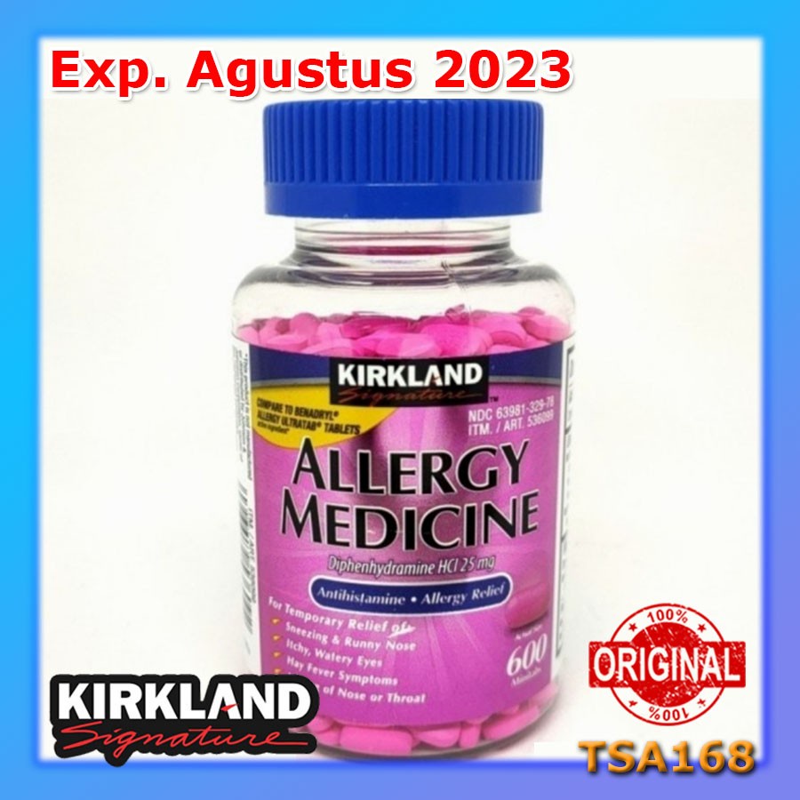 Kirkland Allergy Medicine, 25 mg, 600 minitabs Obat Alergi