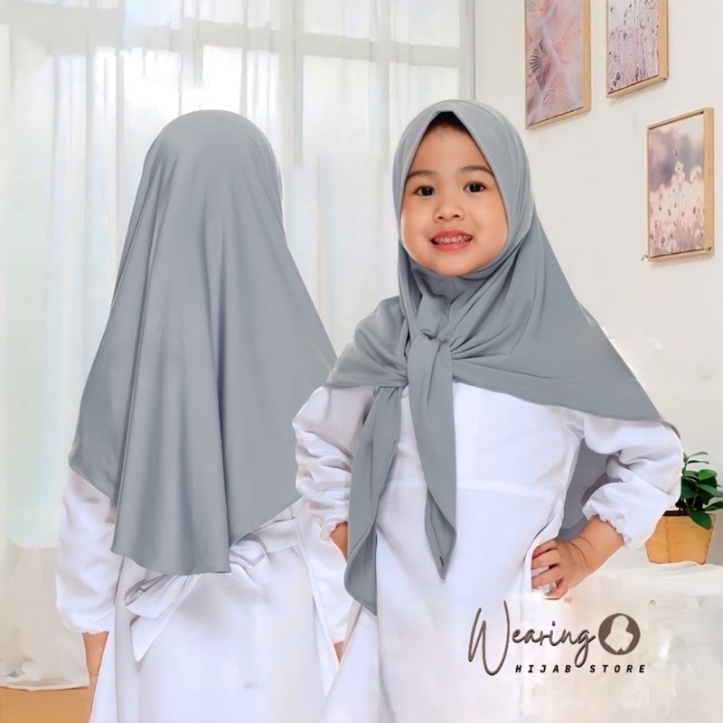 Segitiga Instan Jersey Anak Remaja 7 - 13 Tahun / Hijab Segitiga Anak Premium