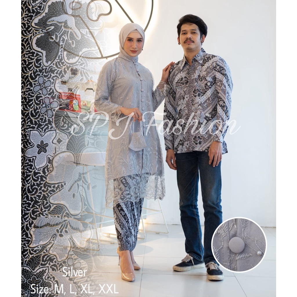 NEW MODEL STELAN KEBAYA TUNIK BATIK COUPLE MODERN TERBARU /OUTFIT KONDANGAN COUPLE BEST SELLER BY SPJ FASHION