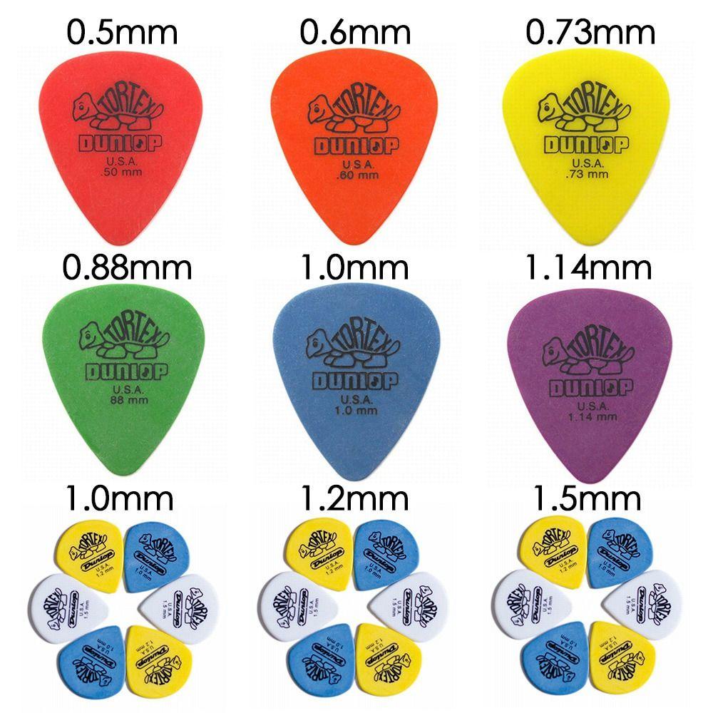 Nanas 10Pcs Bagian Picks Gitar Multicolors 0.5mm/0.6mm/0.73mm/0.88mm/1.0mm/1.14mm Triangle Picks