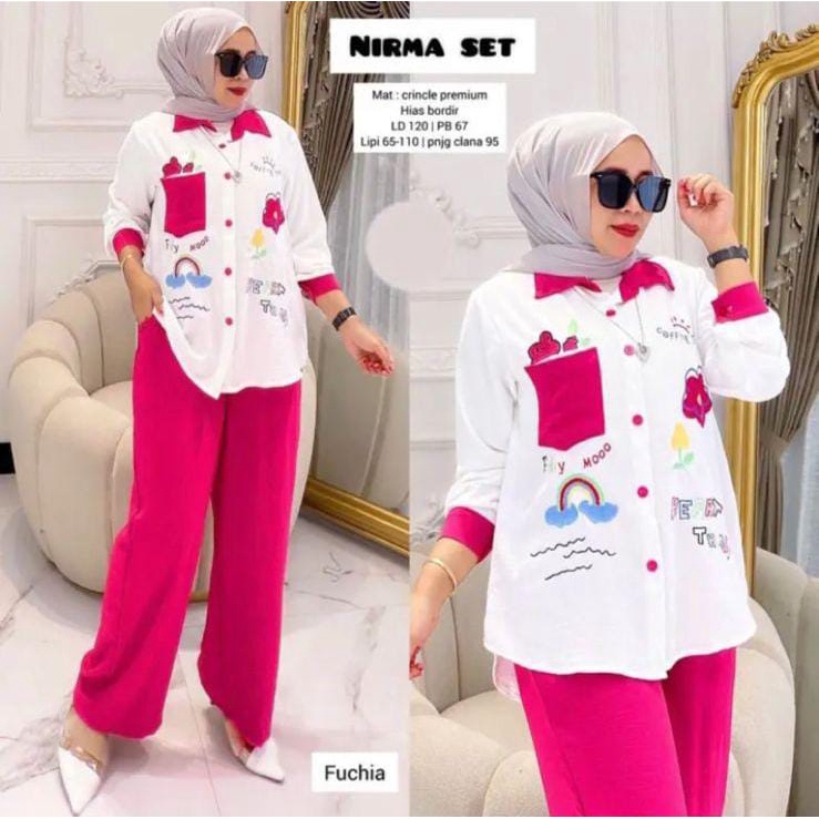 NIRMA SET CRINKLE MOTIF BORDIR LD 110 // NIRMA SETELAN TERBARU WANITA BORDIR // NIRMA ONE SET KEKINIAN TERBARU CRINKLE AIRFLOW // SETELAN PELANGI RARA / SETELAN WANITA VIRAL TERBARU // SETELAN BEST SELLER WANITA KOMBI // SETELAN TERBARU CRINKLE