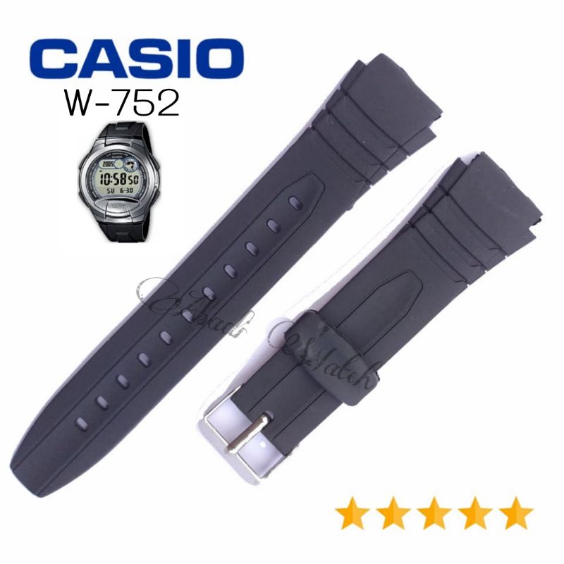 Tali Jam Tangan Casio W-752 Hitam Rubber Kuat