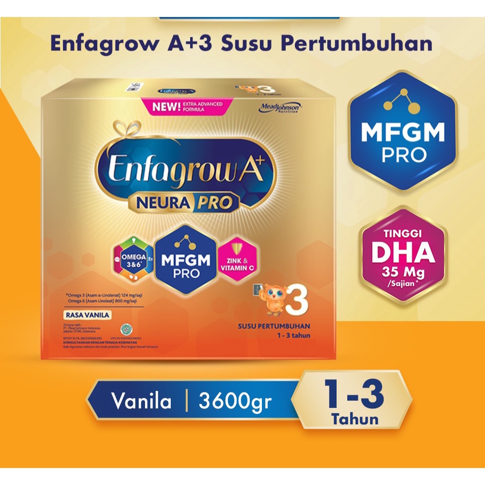 Nama - Enfagrow A+3 vanila 3600 g usia 1-3 tahun