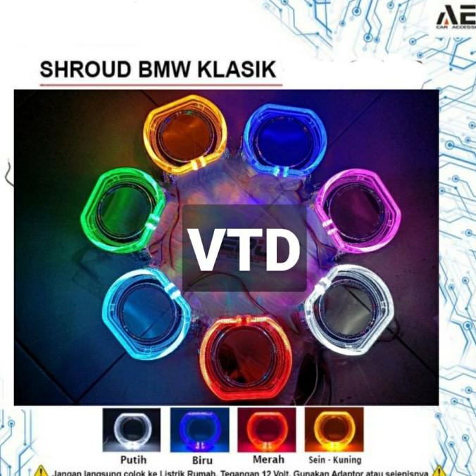 Shroud Projie Projector Hid Aes Bmw Style 2.5 Inchi / 3 Inchi