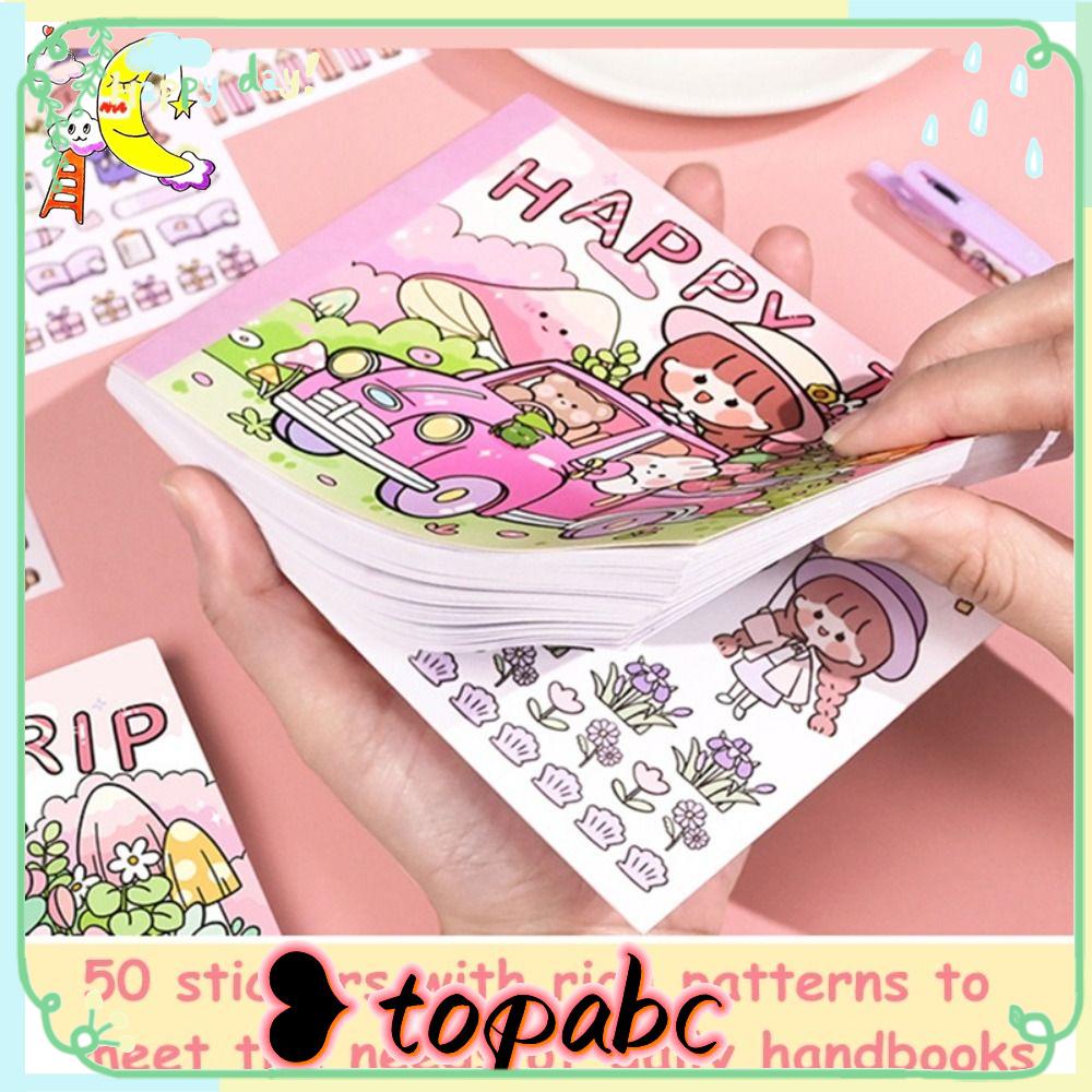 Top 50lembar/stiker Buku Kartun Tangan Akun Laptop Dekorasi Scrapbooking