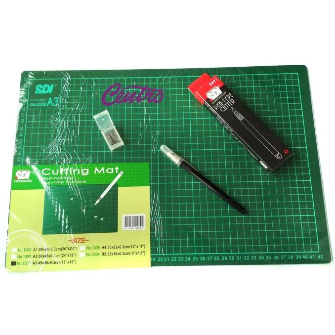 

Terlaris Paket SDI Cutting Mat A3 + Pen Cutter 0491 Termurah