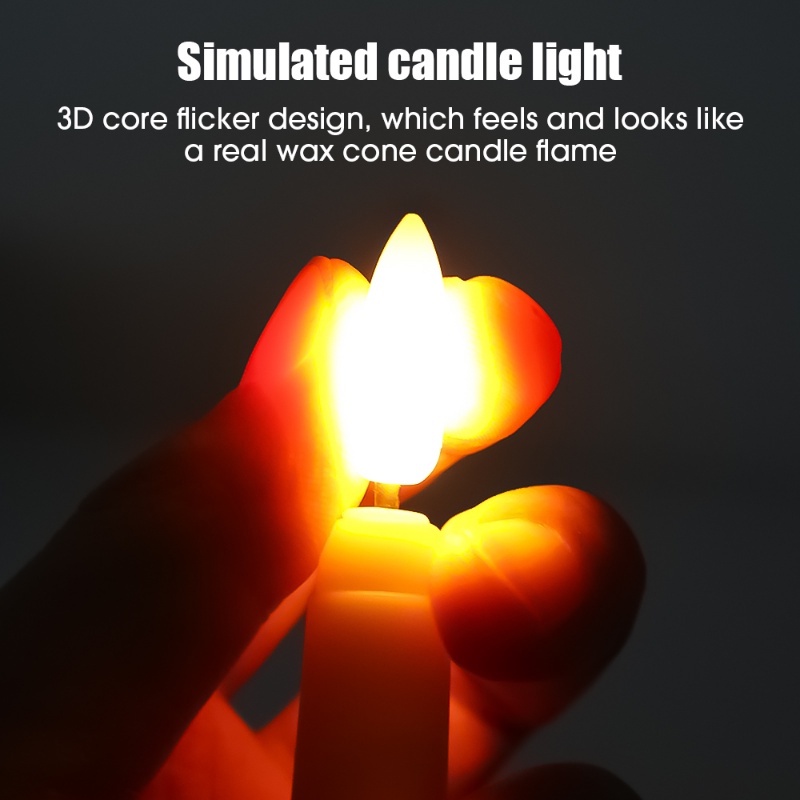 Batang Panjang Lampu Lilin Elektronik Tenaga Baterai Lampu LED Romantis Meja Makan Ornamen 3D Kedap Kedip Lilin Flameless Hari Valentine Natal Tahun Baru Dekorasi