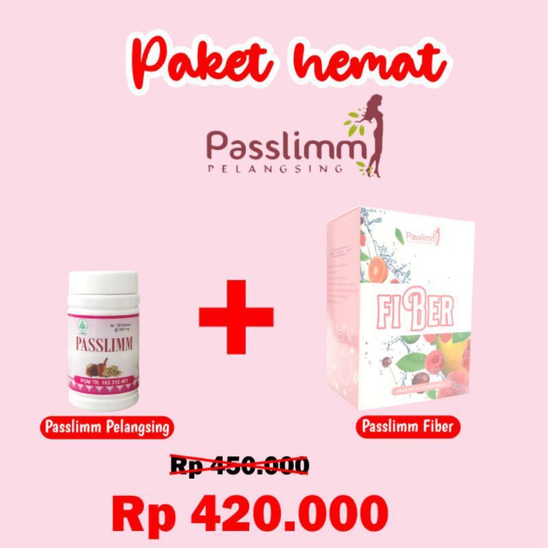 (COD)Paket Hemat PASSLIMM + FIBER Original Bpom Ready