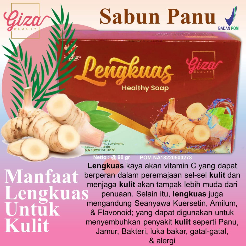 (3 pcs) Lebih Hemat Ekstrak Lengkuas Sabun Lengkuas Giza Beauty - Sabun Panu dan Gatal Organik