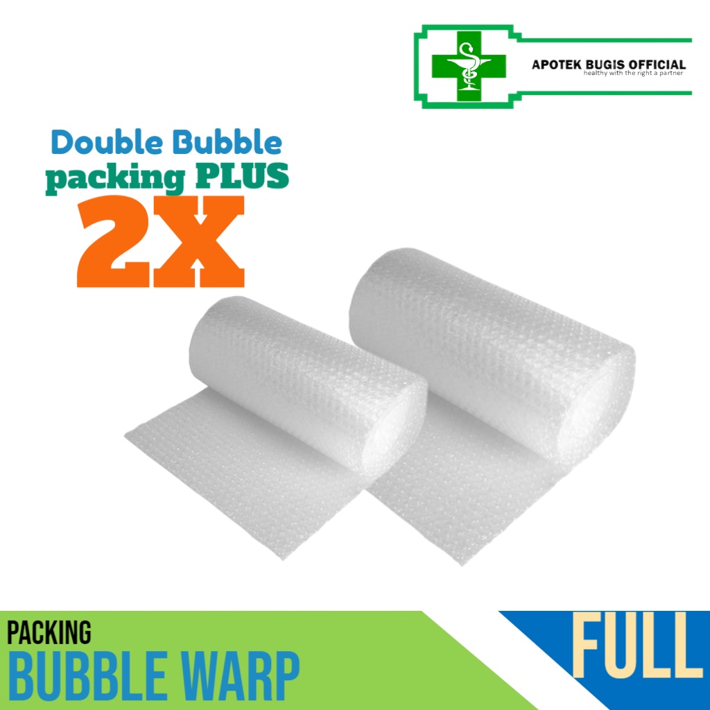 Packing Bubble Wrap Plus 2x lapisan EXtra safety Dan terjaga- Apotek Bugis