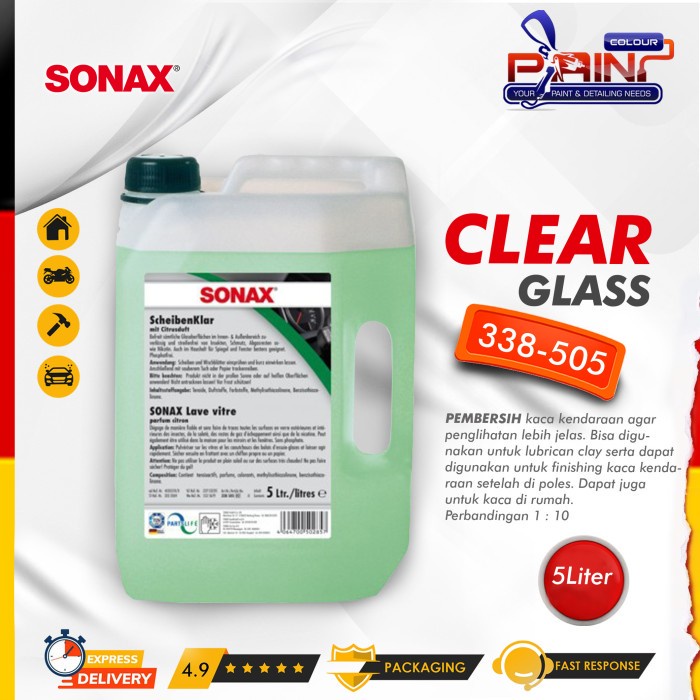 SONAX Clear Glass 338-505 Galon 5 L Pembersih Kaca