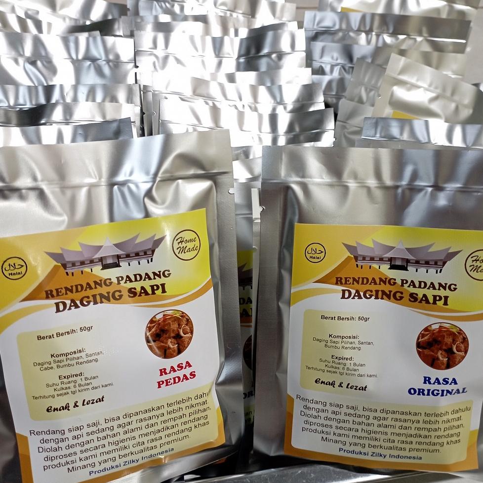 

(L3)E❤) Rendang Randang Daging Sapi Khas Asli Padang Minang Zilky Original Ori Pedas Pedes Salero Food SaleroFood Makanan Siap Saji Bukan Mama Mamah Fuji Puji premium