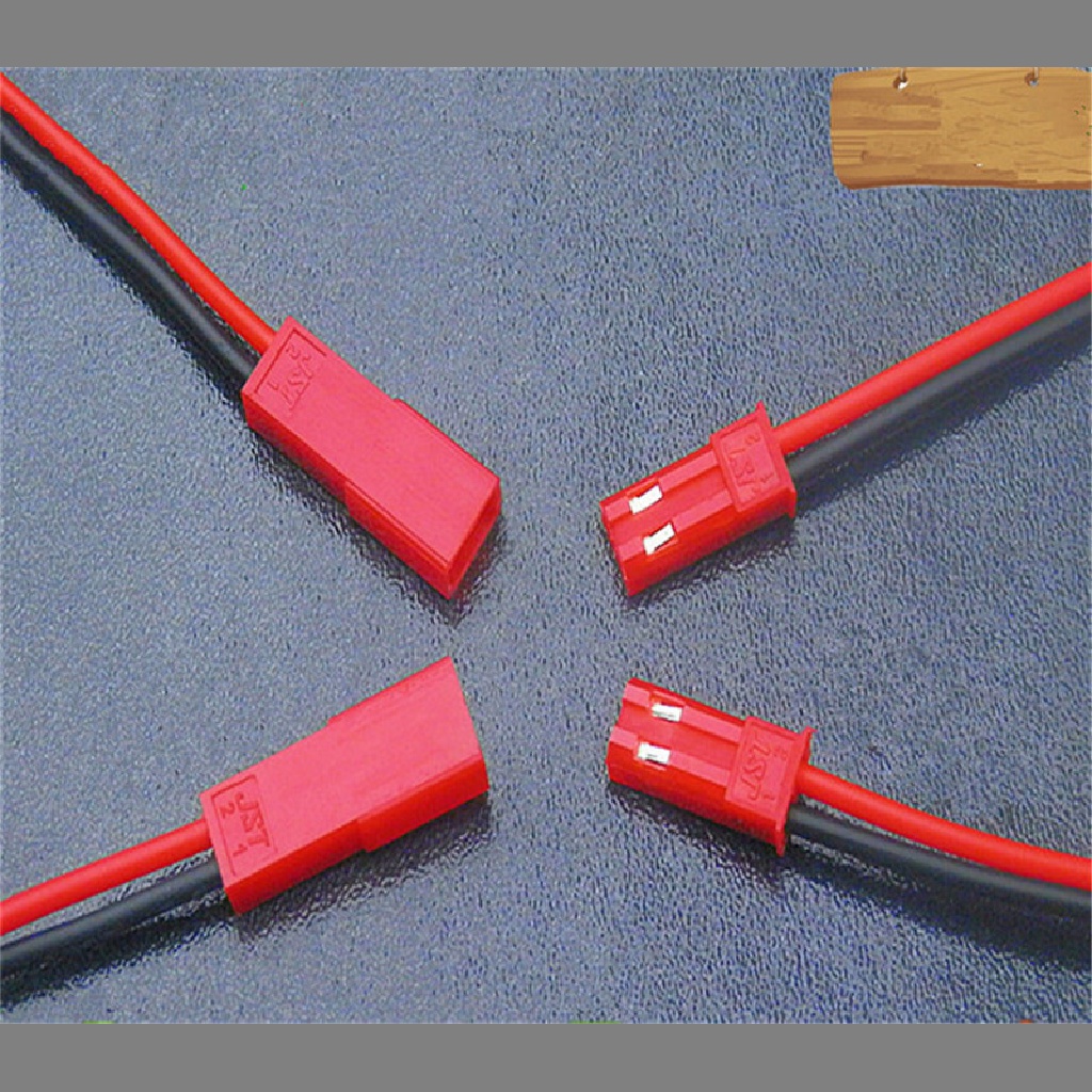 Adhyu 10pasang Kabel Plug Konektor JST Male+Female 100mm Male+Female Untuk RC ID