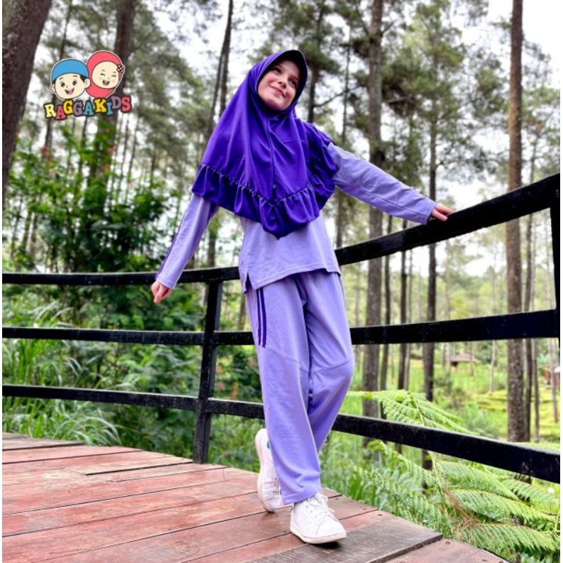 [BEST SELLER ORIGINAL RAGGAKIDS] BISA COD JILBAB AISYAH DAN SET BAJU CELANA KAOS OLAHRAGA ORI ANAK R