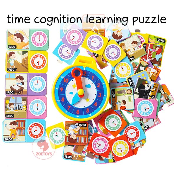 Zoetoys Time Cognition Learning Puzzle | Jam Anak Belajar Waktu Mainan Edukasi Mengenal Waktu Resources | Mainan Belajar Mengenal Waktu Counting Time Toys | Math Mathematics