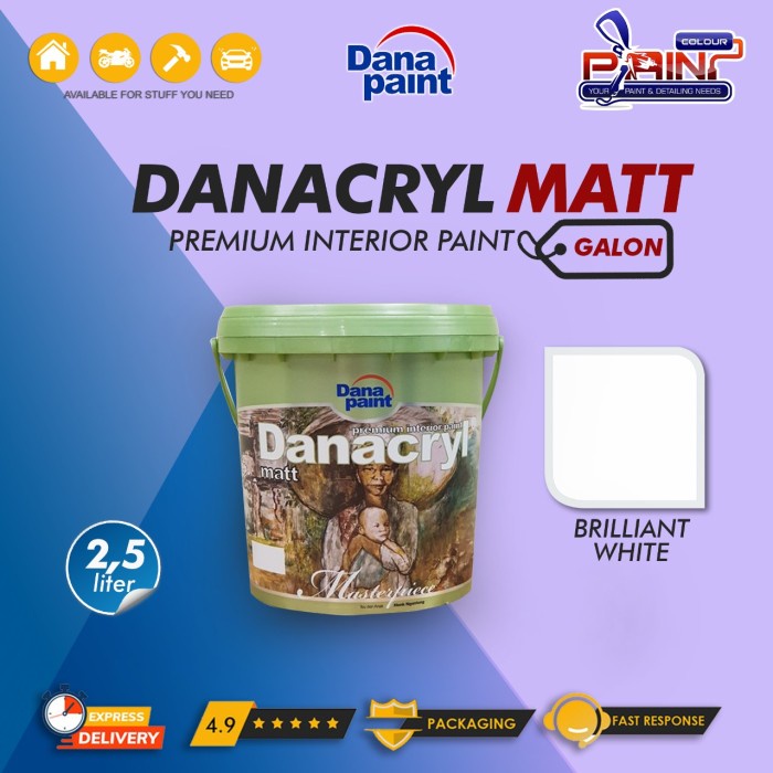 Cat Tembok DANACRYL MATT Interior BRILLIANT WHITE 2.5L Galon