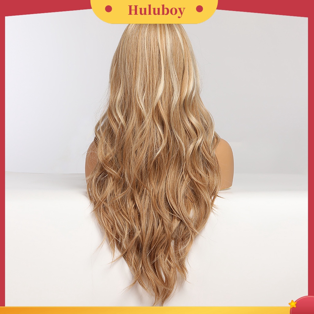 Wig Rambut Keriting Fluffy Universal Warna Coklat Blonde Untuk Wanita