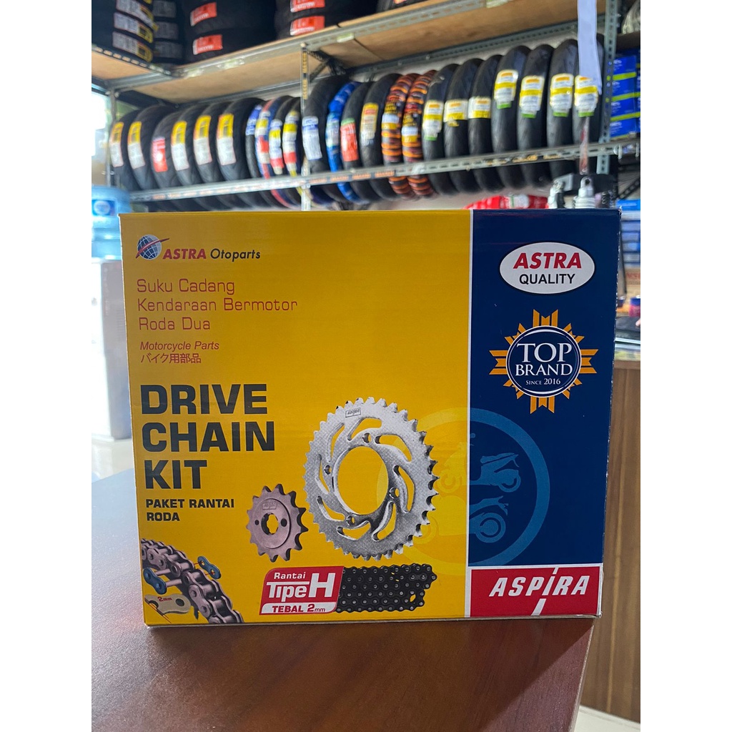 GEAR SET DEPAN BELAKANG PLUS RANTAI MOTOR CB150R ASPIRA TIPE K45 NEW ORI ASTRA OTOPARTS