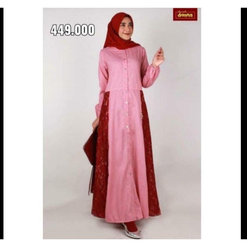 SALE 50%. GAMIS DANNIS ABAYA SIZE XL. DANNIS DISKON. DANNIS BRUKAT