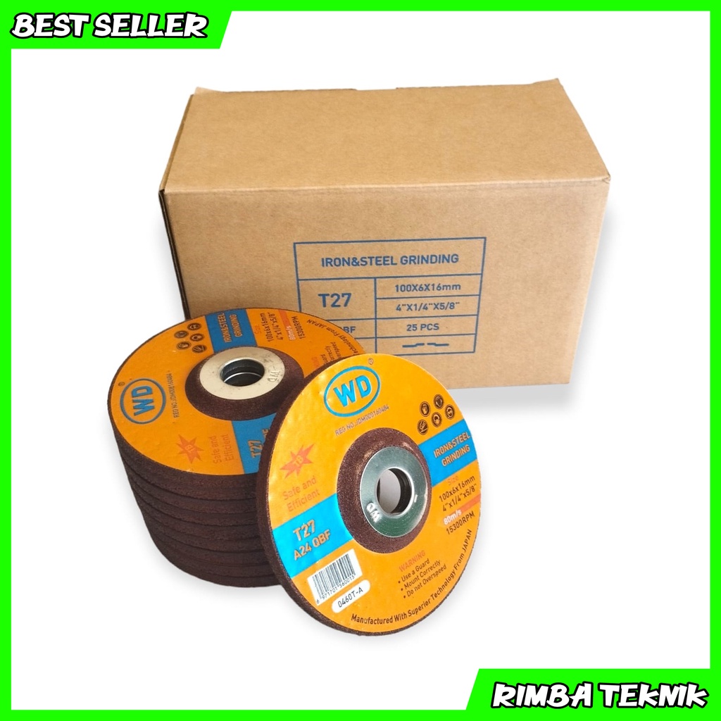 ASLI WD Mata batu gurinda poles WD Tebal 4 icnh batu gerinda grinda 4 X 6 WD T27 grinding wheel Termurah