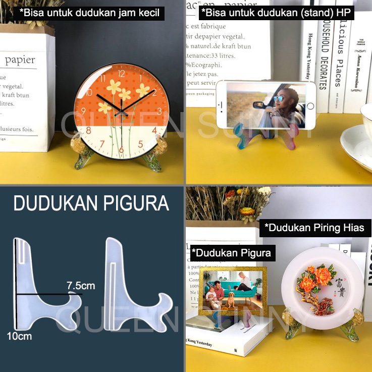 Cetakan Resin Multifungsi Dudukan Pigura Bingkai Foto Piring HP Buku DIY Silicone Mold Silikon