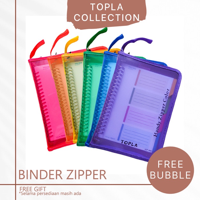 

PROMO SPECIAL Binder Zipper File Note Catatan A5 B5 File 20 26 Ring Besi TOPLA Code 2348