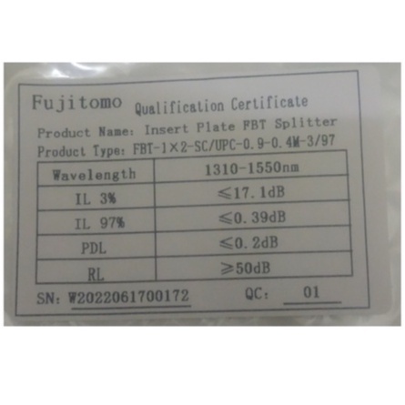 Splitter Ratio 3:97 Fiber Optic SC/UPC