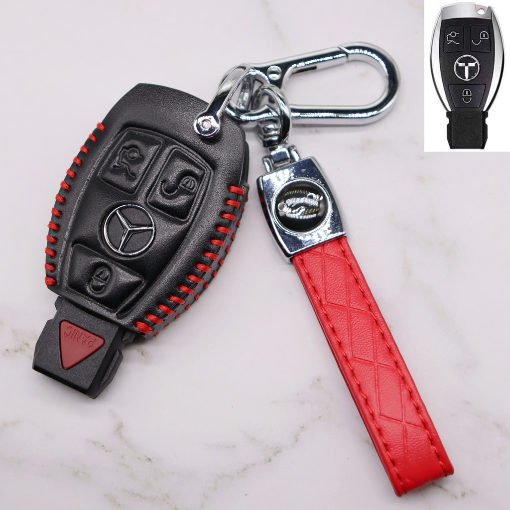 Mercedes-benz Leather key Holder cover Smart key case Luminous Sarung Kunci Mobil e200l cla clb