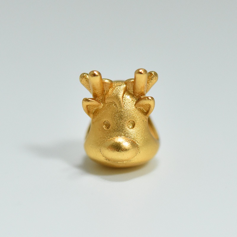 Goldkingdom Perhiasan Fashion Emas Asli Kadar 375Bangkok Aksesoris Ready Stock Natal Rusa 3D Berlapis Emas Sepanjang Jalan Anda Passepartout Gelang Pria Dan Wanita