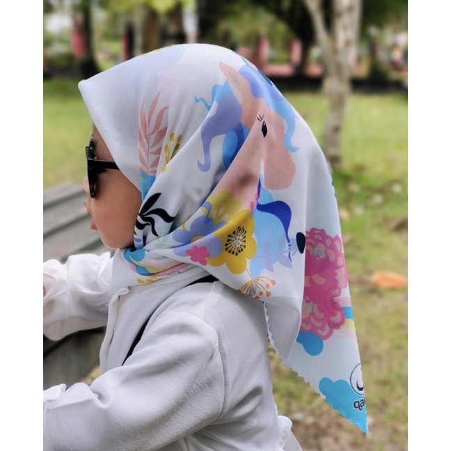 VOAL PRINTING INSTANT ANAK NOTIF UNICORN BUNGA PELANGI / VOAL PRINTING MOTIF ANAK / HIJAB INSTANT ANAK