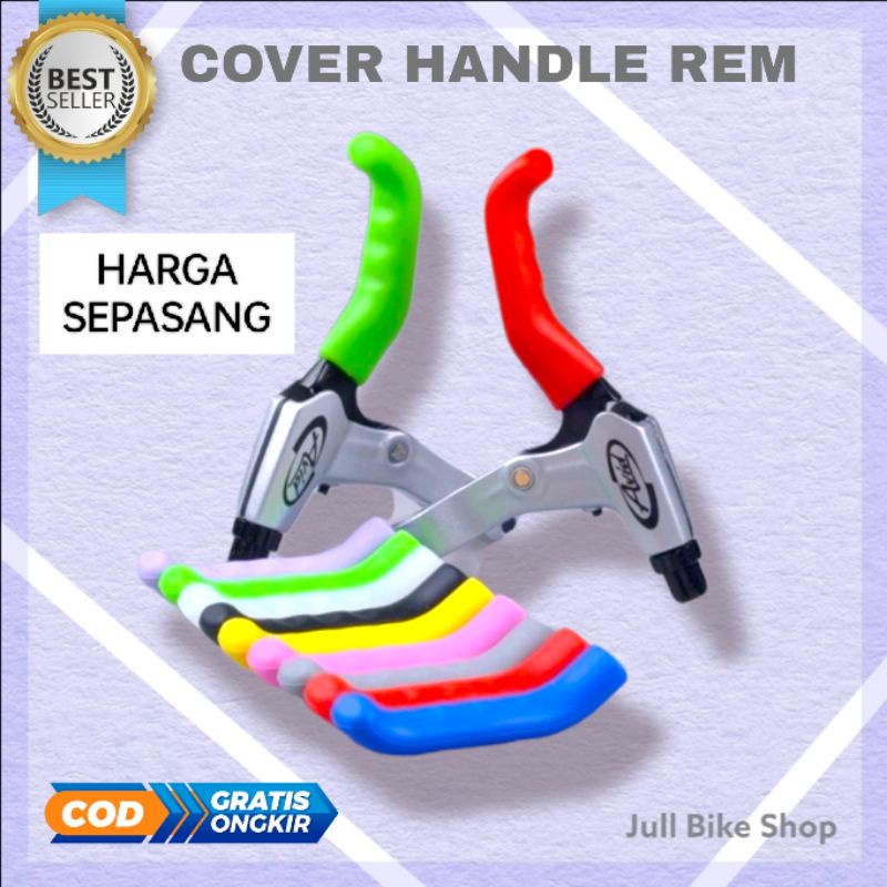 Sepasang Cover handle rem karet sepeda brake pelindung mtb lipat bmx mini fixie gunung anak silikon empuk gagang hendel