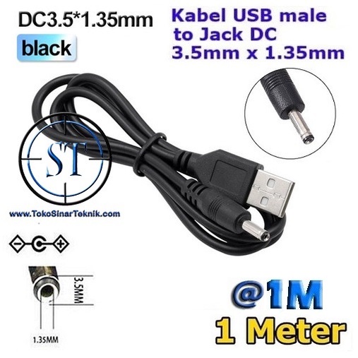 Kabel Adapter Charger Power Supply USB 5v To Jack DC 3.5mm x 1.35mm
