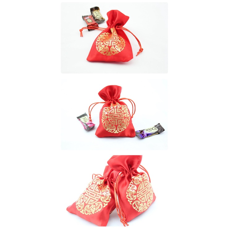 Tas Serut Sangjit Pouch Imlek Tahun Baru Cina Chinese New Year Small Bag Motif China