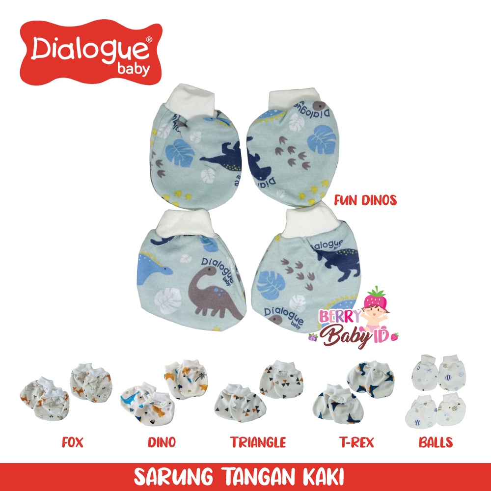 Dialogue Baby Paket 2-in-1 Sarung Tangan Kaos Kaki Bayi Mitten Booties Berry Mart