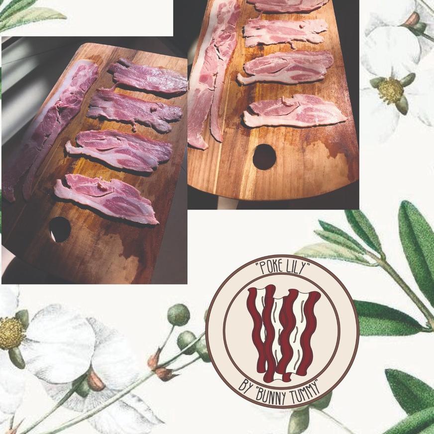 

11.11✔️Pork bacon STD streaky Daging Asap Babi Frozen 1kg 1000 gram gr smoked Ham SMOKE BRIKED SLICED TIPIS|SQ5