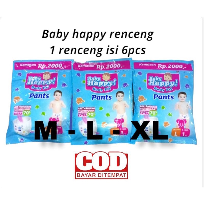[renceng6pcs] baby happy renceng/Pampers bayi/popok bayi 6 sachet