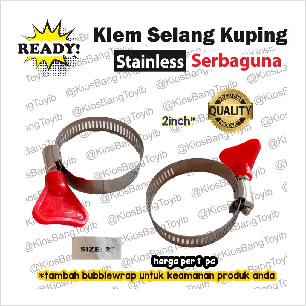 Klem Pengunci Selang Air Kompor / Hose Clamp 2inch 2&quot; Model Kupu