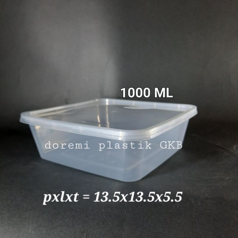 [isi 25pcs] thinwall square 1000ml / thinwall square 1000ml / wadah makan plastik kotak