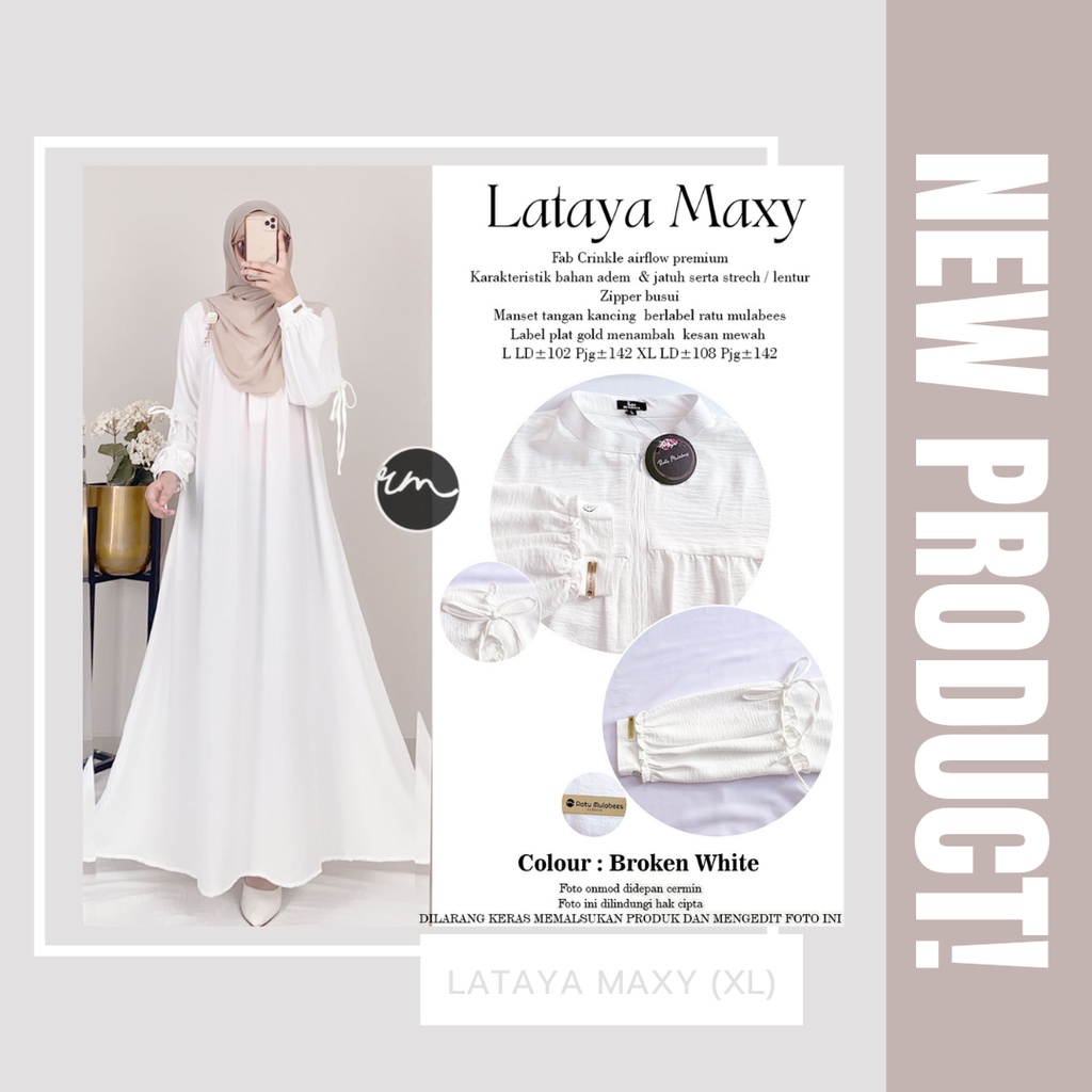 Ratu Mulabess - Lataya Maxy Size XL - Gamis Muslimah Terbaru - Gamis Wanita Kekinian